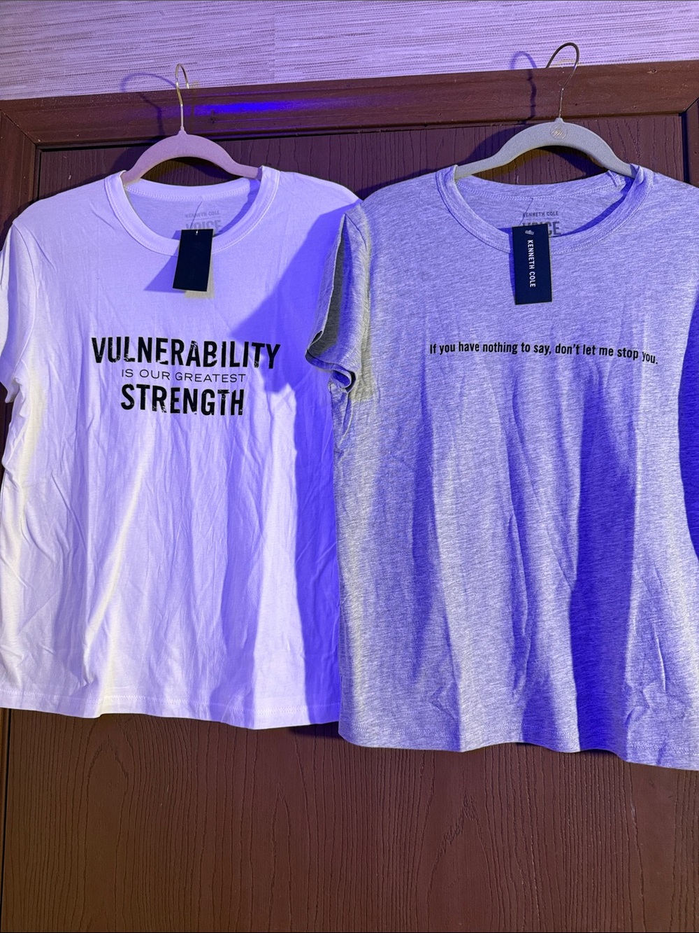 Kenneth Cole’s Men’s Tees - White Vulnerability Strength / Gray (Voice Wear)